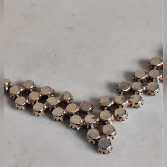 Sherman Style Sparkly Aurora Borealis Champagne Crystals Necklace Vintage 60s - Picture 12 of 13